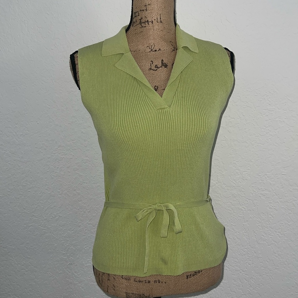 Spring Green Sleeveless Blouse